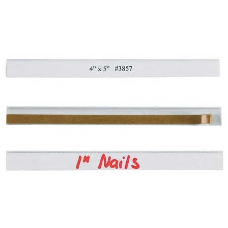 Bsc Preferred 1/2 x 6'' Open-Edge Plastic Label Holders, 50PK LH101